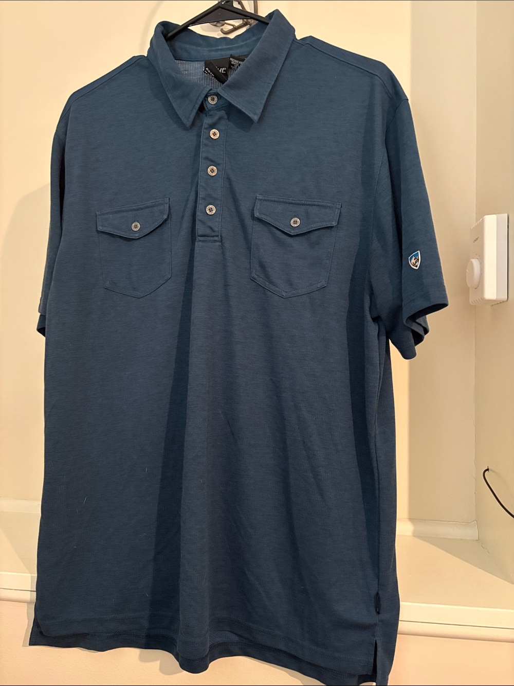 Kuhl Men's Slate Blue Short-Sleeve Polo with Chest Pockets